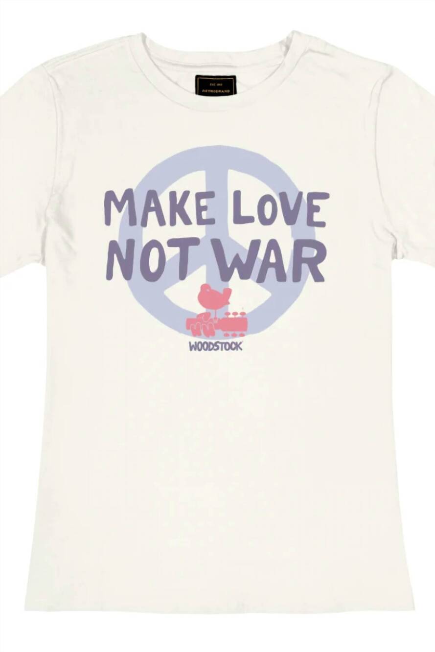 NEW THE ORIGINAL RETRO BRAND women's woodstock make love not war short sleeve gr
